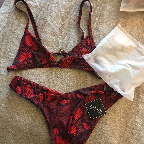 zaful snake print bikini
